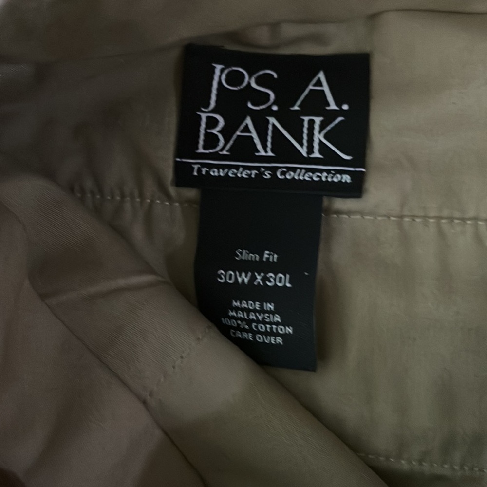 Jos A Bank Slim Fit Flat Front Khaki Pants 30x30 - Picture 6 of 8